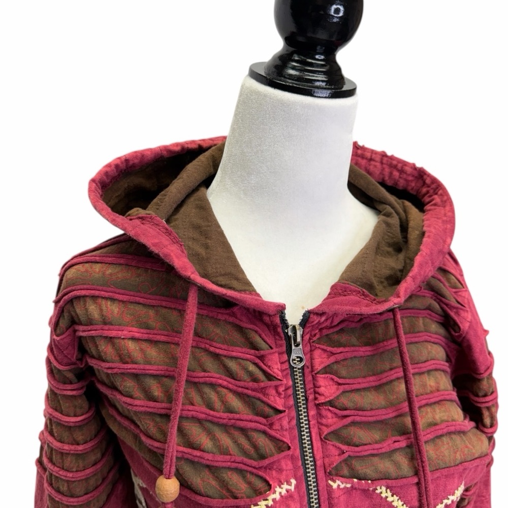 Rising International Red Full Zip 100% Cotton Hoodie Size M - Picture 2 of 9